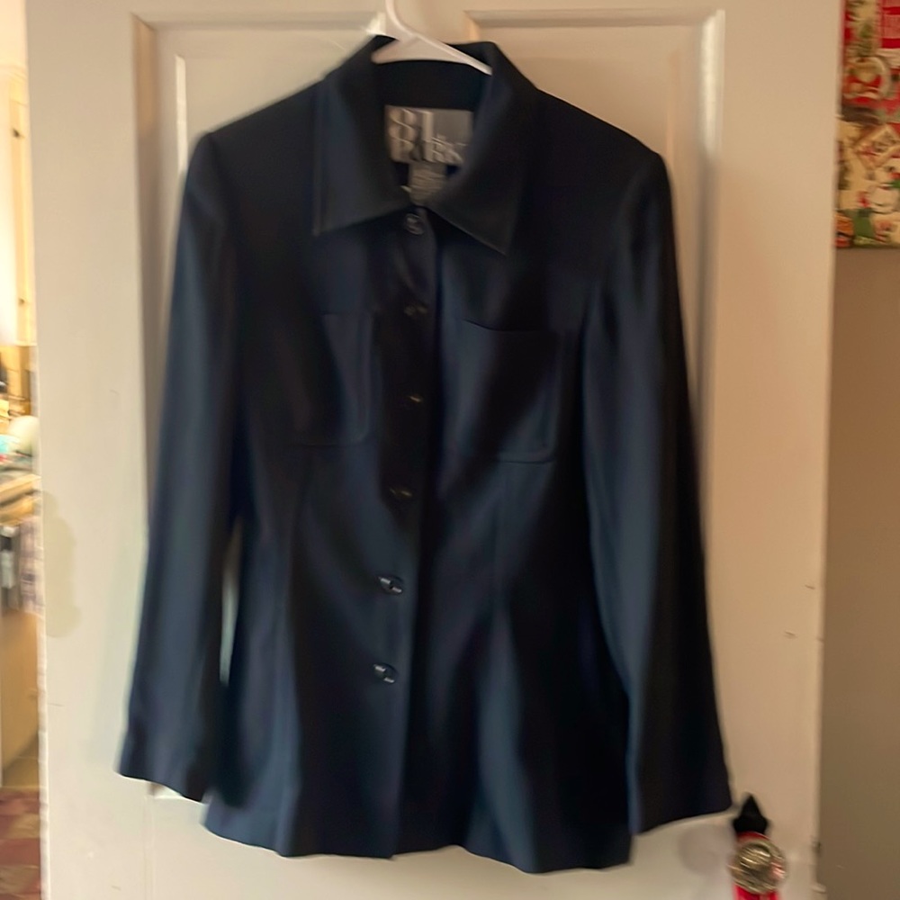 Vintage 81st & Park Black Blazer, lined w/thin shoulder pads